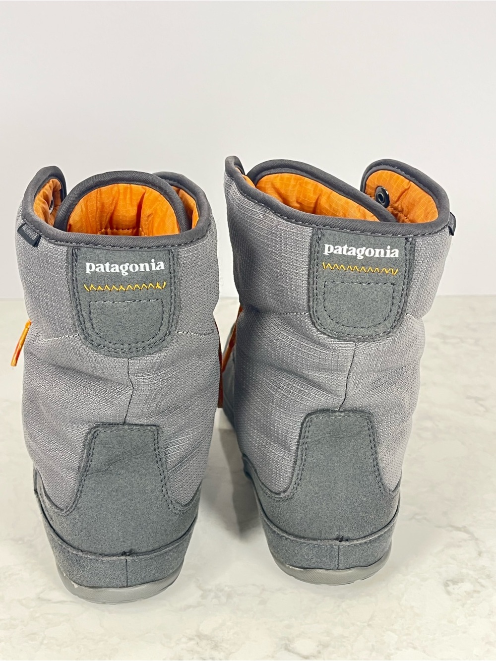 Patagonia Gray Activist Puff Boot with Bright Orange Laces - Picture 5 of 7